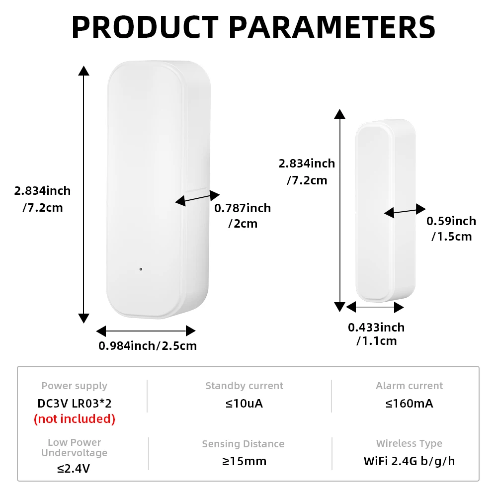 Onenuo Tuya Wifi Deur Sensor Venster Ingangssensor Beveiliging Inbreker Deur Sensor Alarm Smart Life Magnetische Deur Sensor Alexa Google