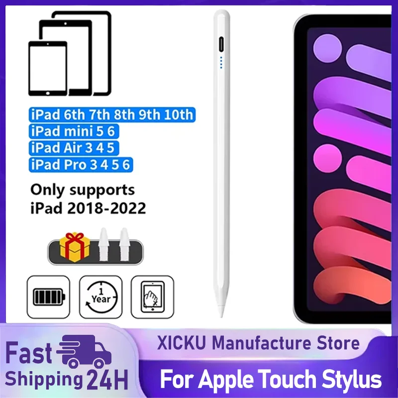 Apple Pencil対応 パームリジェクション パワーディスプレイ iPadペン iPad 2025 2024 2023 2022 2021 Pro Air Mini専用スタイラス