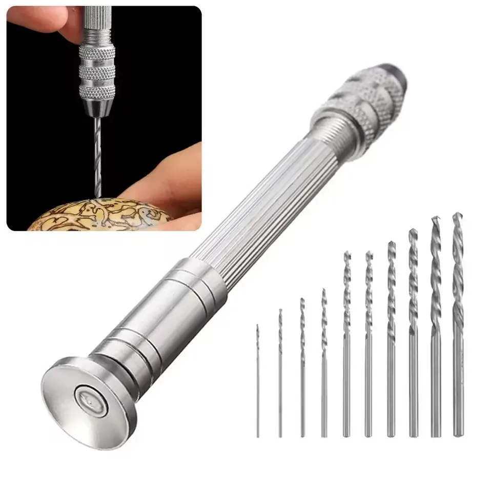 Mini wiertarka ręczna 0,8-3,0 mm, narzędzia do obróbki drewna, wiertarka obrotowa, ręczna wiertarka spiralna, imadło zegarmistrzowskie, narzędzia do naprawy zegarków