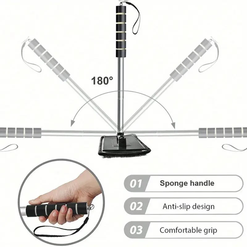 Essuie-glace télescopique pour pare-brise d'automobile, grattage à l'eau, outils de nettoyage automobile, brosse de nettoyage de vitres, chiffon de nettoyage