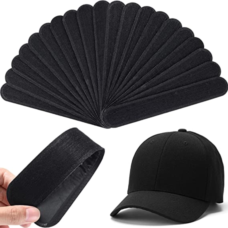 Pegatinas absorbentes de sudor para sombrero, bandas de forro para gorra de verano, banda para el sudor, visera, reductor de tamaño, tiras adhesivas absorbentes de sudor, almohadillas