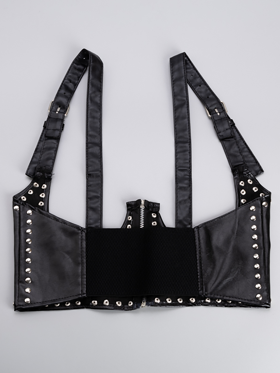 เสื้อกั๊กสายรัดเซ็กซี่สำหรับผู้หญิงที่รัดใต้หน้าอกอุปกรณ์เสริมสำหรับการแสดงพังก์ร็อค Tali bahu สตั๊ดของผู้หญิง