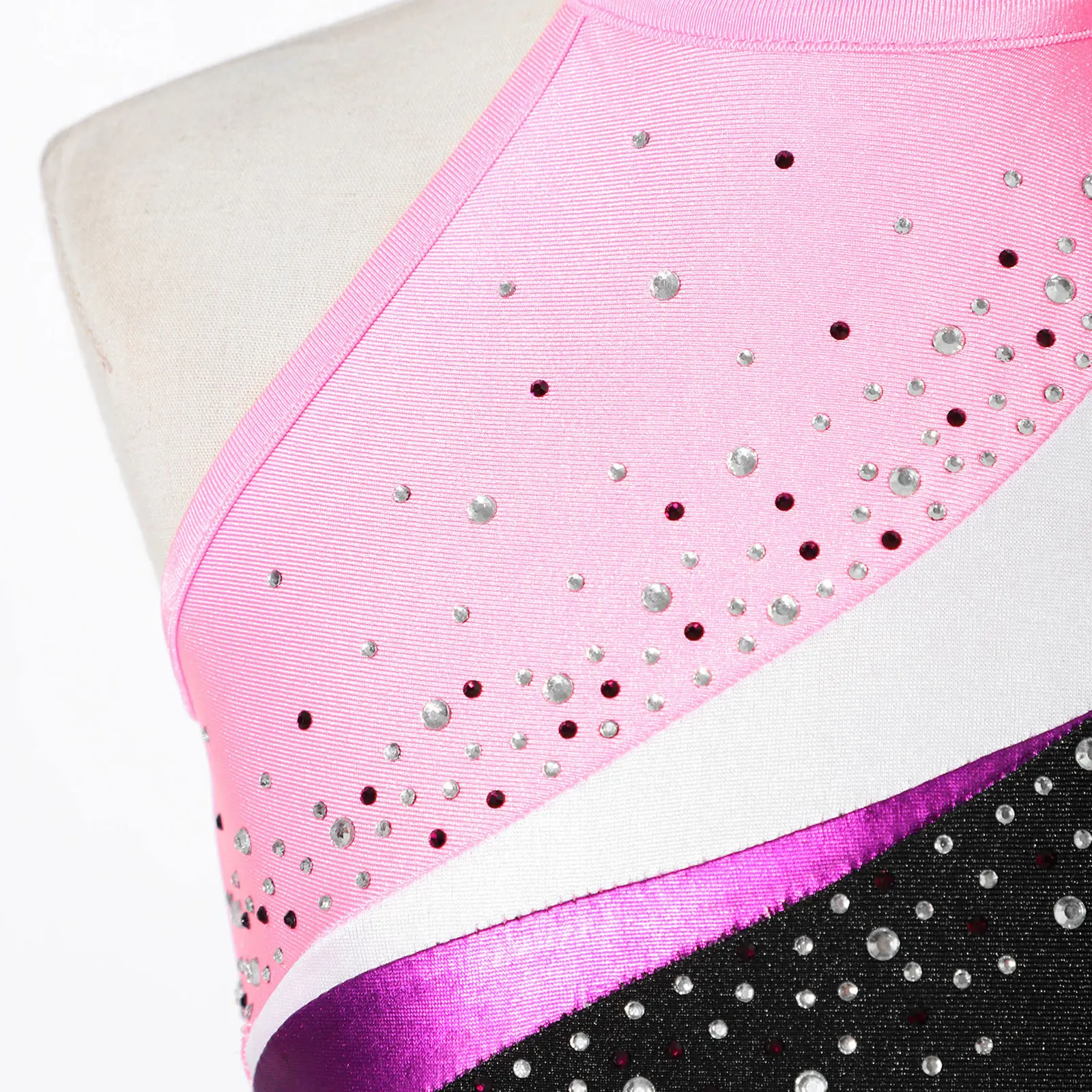 เด็กสาว Rhinestone บัลเล่ต์ Leotards ยิมนาสติกบอดี้สูทกางเกงขาสั้นด้านล่างชุด STAGE Performance แขนกุดออกกําลังกายเต้นรํา