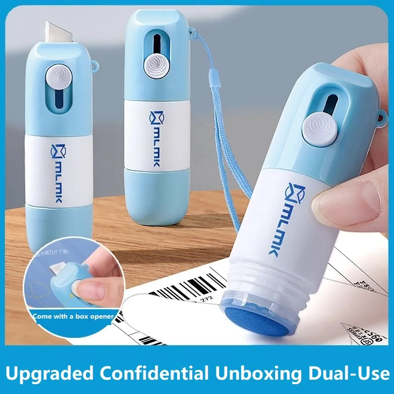 2 in 1 Eraser Labels Packages Courier Opener Mini Letter Envelope Openers Cute Brief Opener Box Cutter KXD01