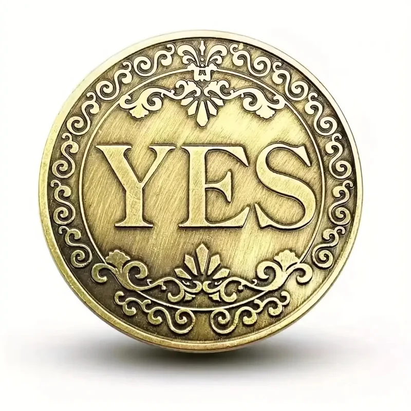 SÌ o NO Flip Decision Coin: metallo Scegli la moneta, divertente risposta, scegli la moneta commemorativa