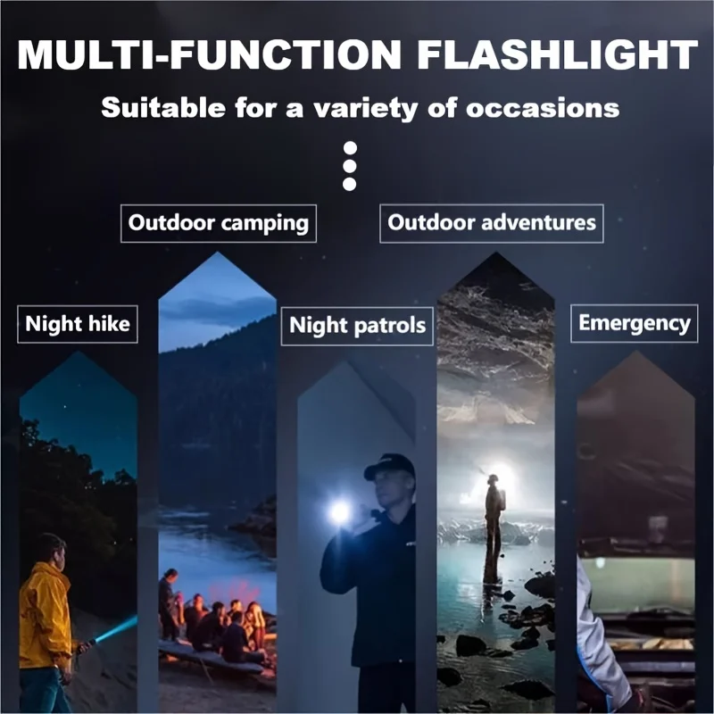 Mini Flashlight High Lumen 3 LED Emergency Light 5 Modes USB Rechargeable Flashlights Pocket Small Torch with Clip