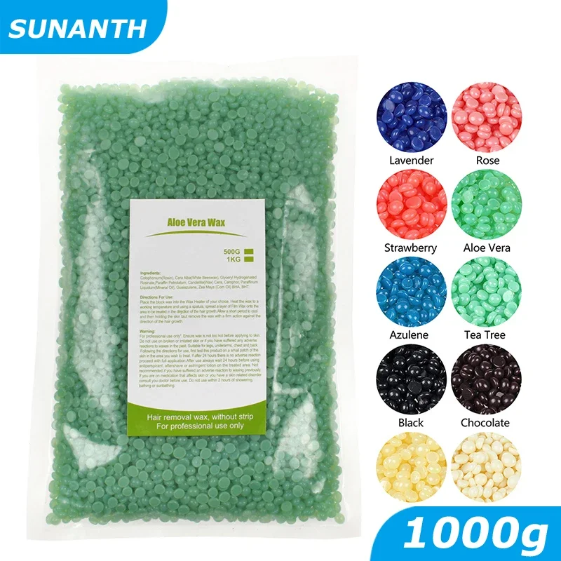 Haricots de cire Film chaud perles de cire indolores épilation haricots de cire dure chauffage cire Machine Bikini visage corps épilation 500g/1000g