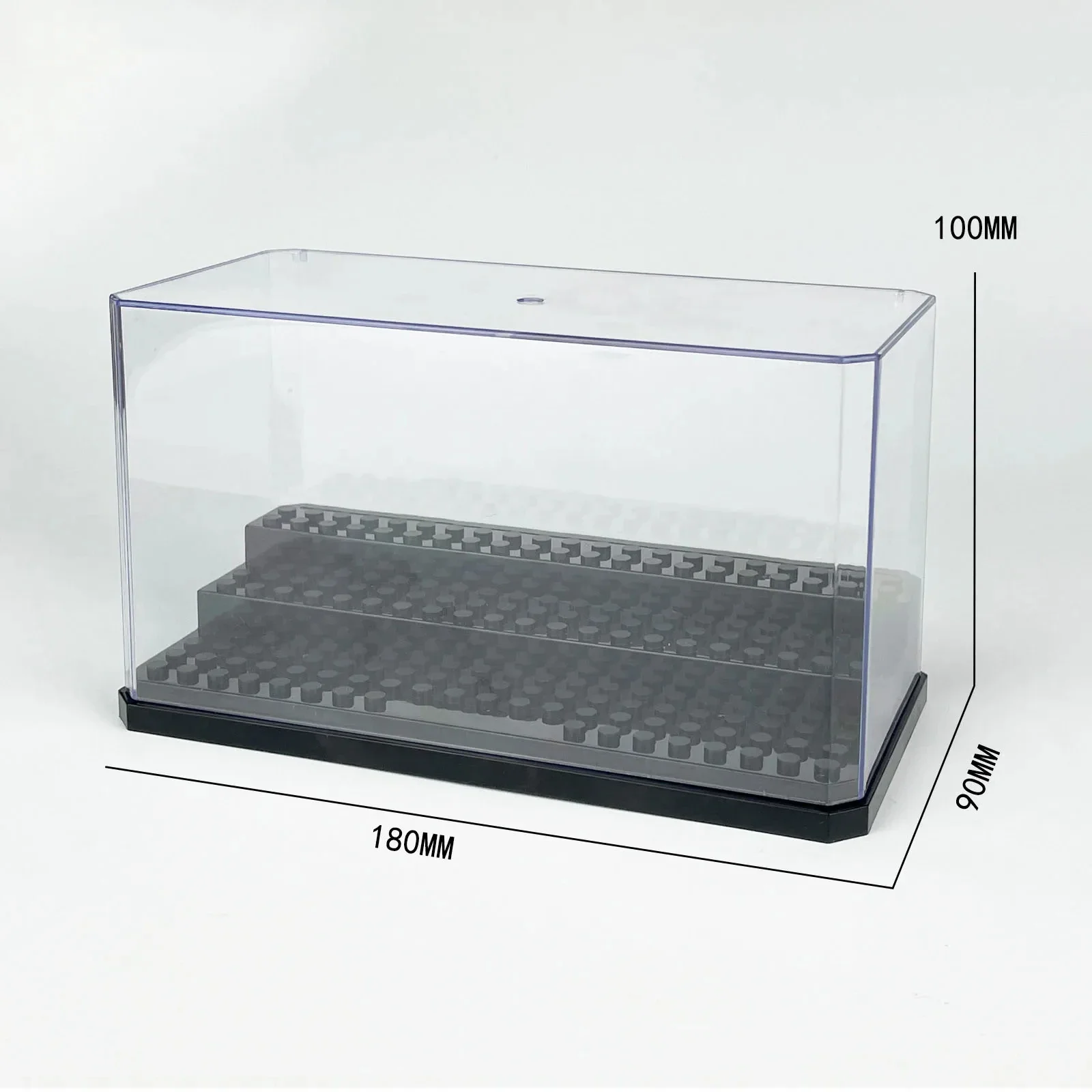 Clear Building Blocks กล่องตู้โชว์บล็อกของเล่นโปร่งใสกันฝุ่นจอแสดงผล Stackable Square Storage กล่อง Organizer