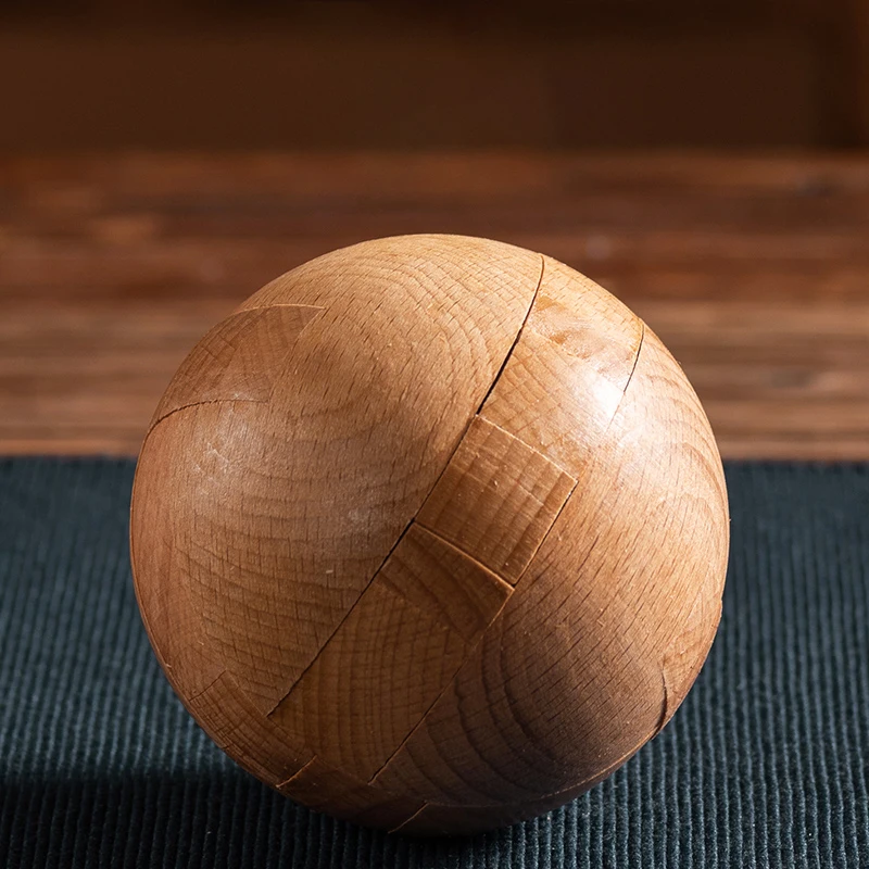 Serrure Kongming en bois, Puzzle 3D en forme de boule ronde, jouet d'intelligence casse-tête, Puzzles sphériques pour adultes et enfants