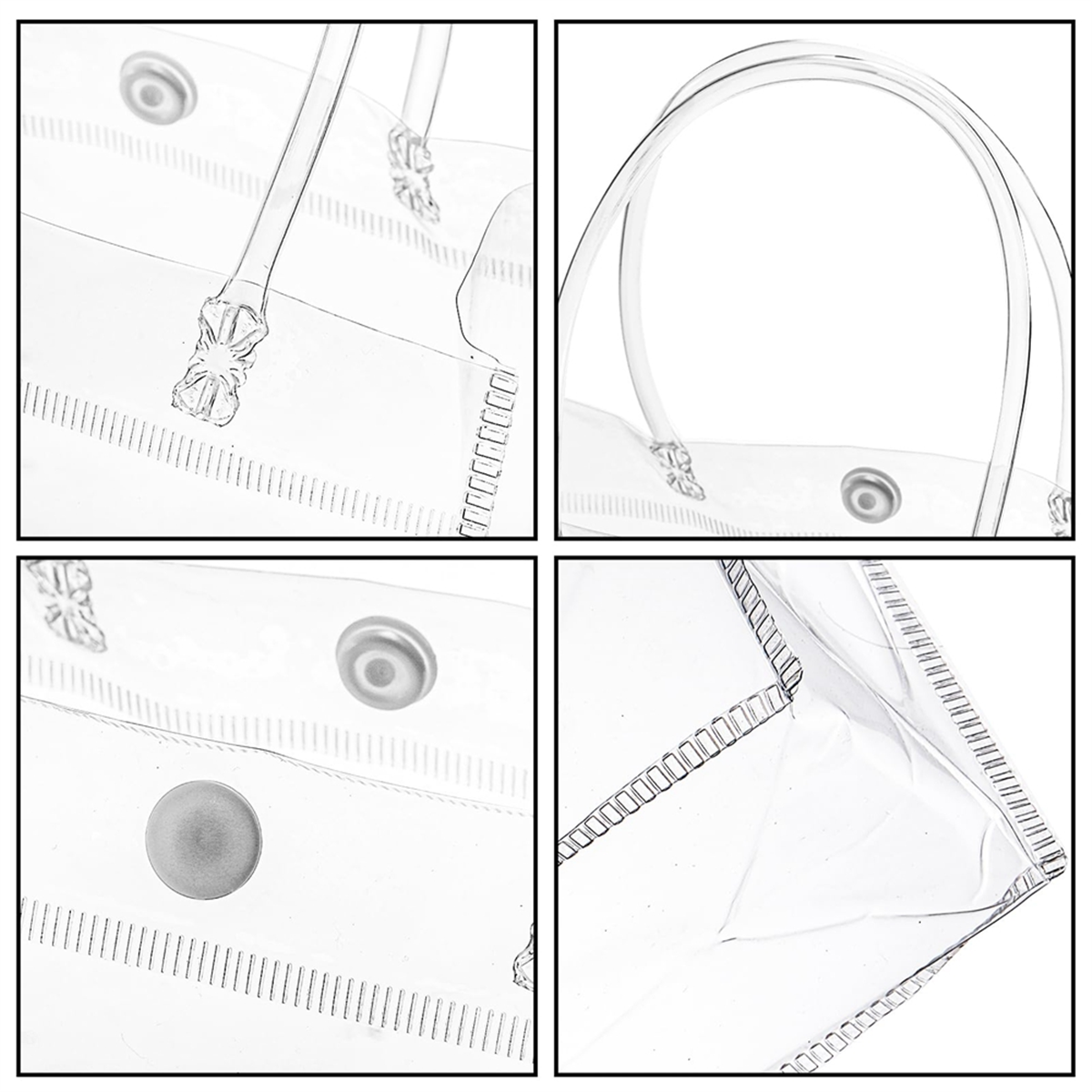 BABQ 20Pcs Transparent Gift Bag with Handle Wedding Candy Gift Packaging Reusable Tote Bag Christmas Shower 15x20x7cm