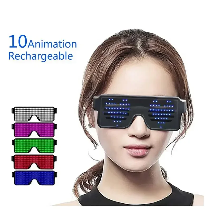 Gafas luminosas LED sin Control por aplicación, gafas de sol luminosas para fiesta, gafas de neón con carga USB, luz intermitente, utilería para fiesta y Carnaval