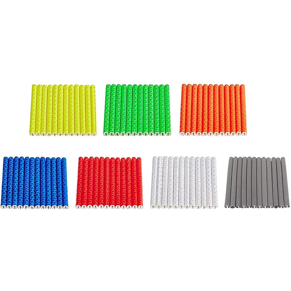 12PCS 자전거 사이클링 자전거 반사 휠 스포크 반사판 마운트 클립 튜브 타이어 안전 경고등 자전거 액세서리 장식