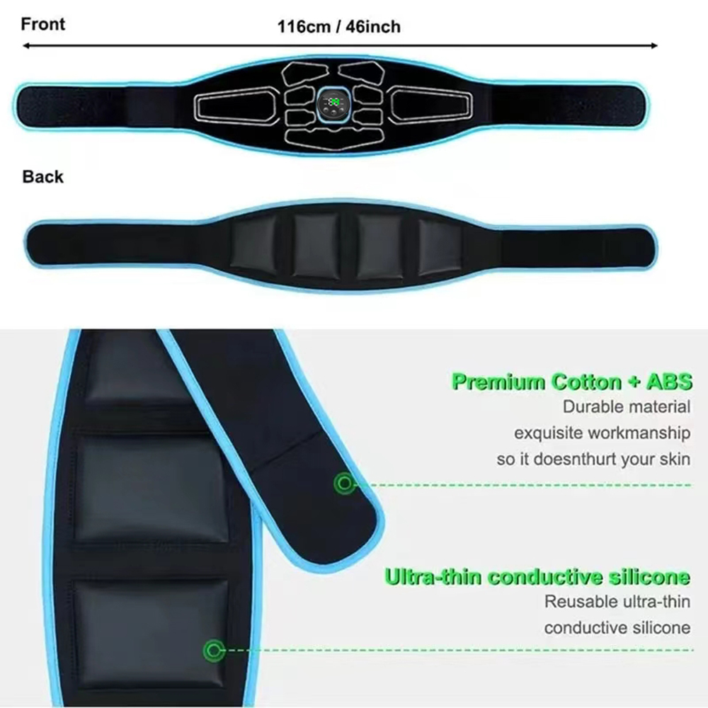 EMS Abdominal Toning Belt กระตุ้นกล้ามเนื้อไฟฟ้ากล้ามเนื้อแบบพกพาฟิตเนสนวดเอวเทรนเนอร์ Body Slimming Shaping