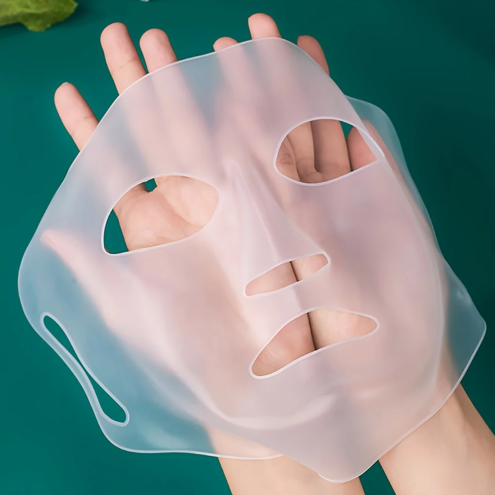 Capa de máscara de silicone 3d de 1 peça – reutilizável, aumenta o efeito hidratante da máscara, adequada para todos os tipos de pele