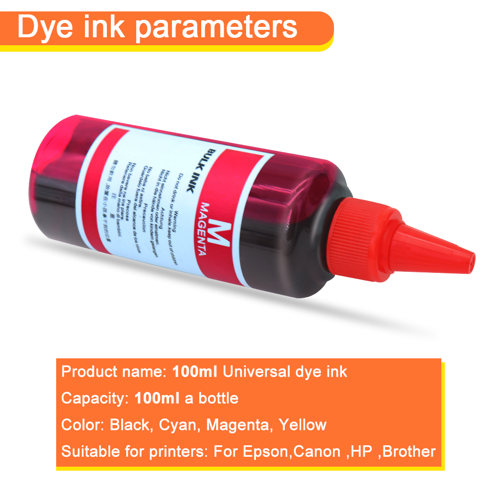 100 ml Dye Ink Universal Refill Ink Kits Anzug für HP Canon Epson Brother Inkjet Drucker BK C M Y Nachfüllbare Patrone Bulk Tinte