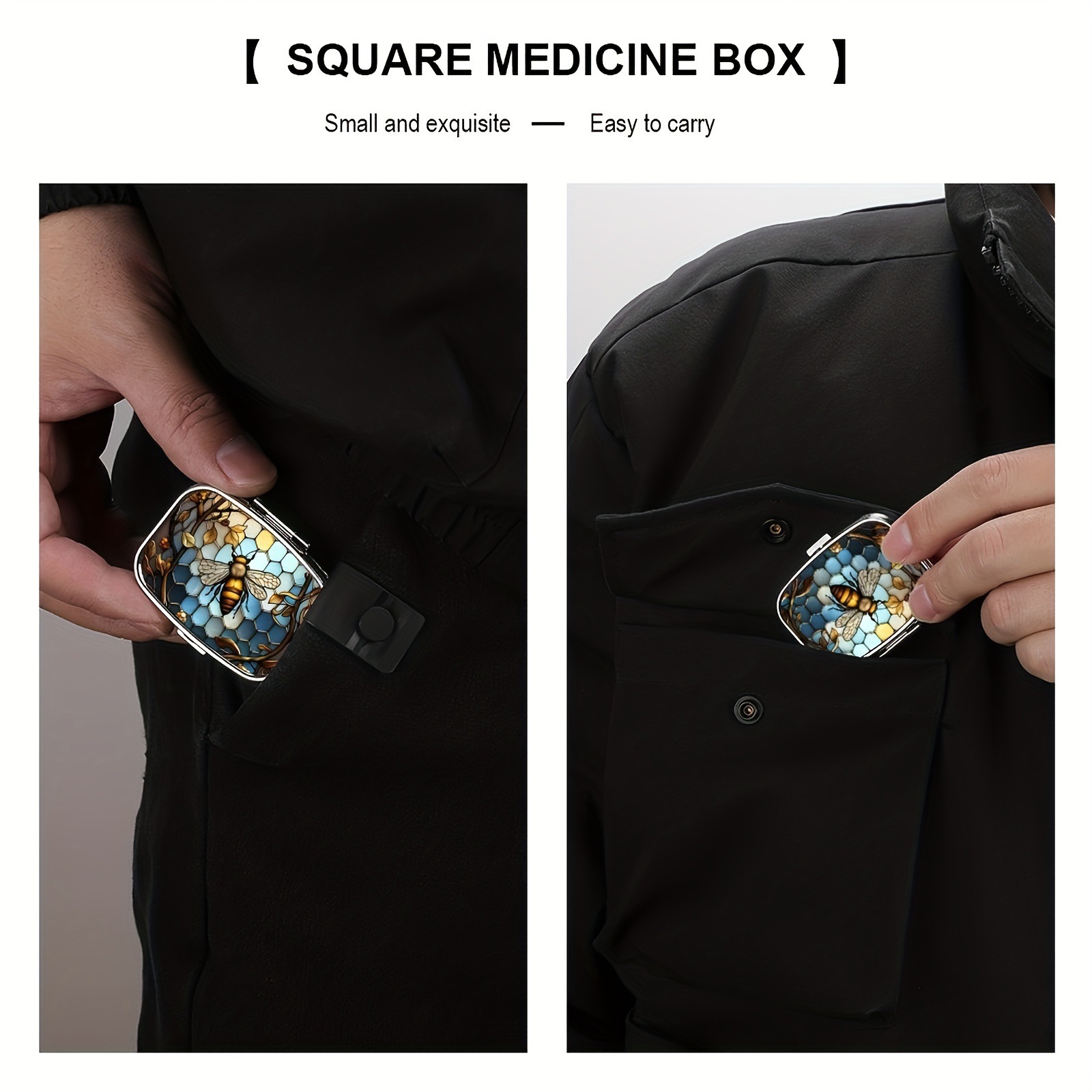 Reiseetuis, schöne farbige Medizin, Metall, Schmuck-Organizer, Haushaltshalter, Eisenschrank, kleiner Pillenbehälter