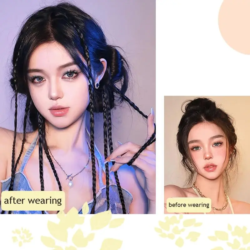 Extensiones de cabello liso para mujer, coleta trenzada de boxeo largo, postizos sintéticos suaves y naturales, uso diario