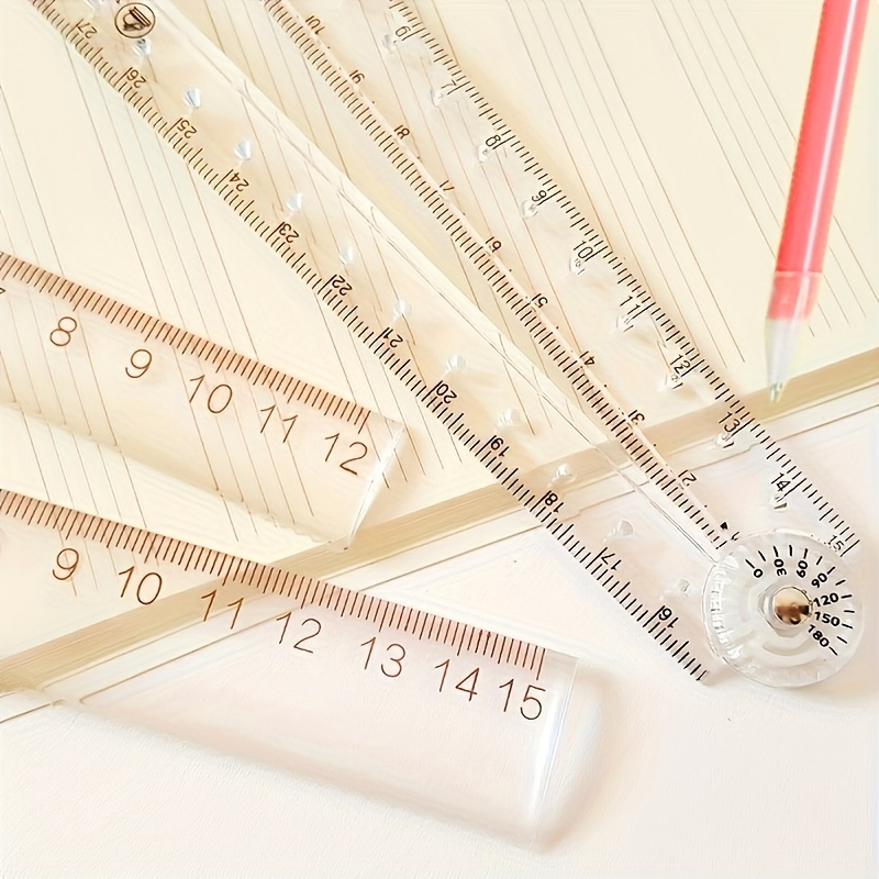 Sturdy transparent foldable ruler - suitable for school, home and office!