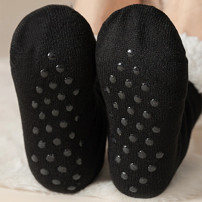 Winter Christmas Plush Lined Slipper Men Socks Comfy Warm Mid Tube Sock Warm Thickened Home Sleeping Soft Non Slip Floor Sox