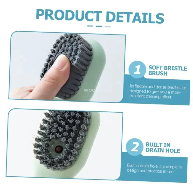 Cepillo de zapatos multifunción a la moda, cerdas suaves, relleno de líquido, limpieza de zapatos, accesorios para el hogar, herramientas de cocina limpias