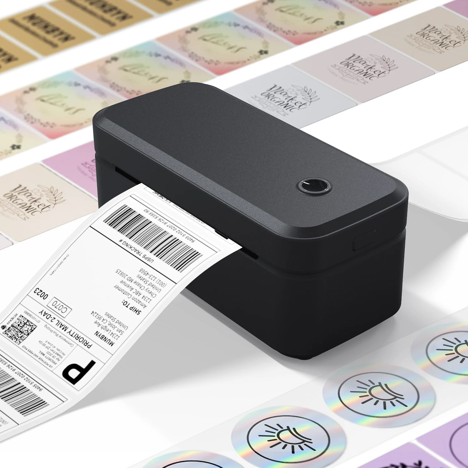 Marklife X4 Thermo-Etikettendrucker, tragbarer Drucker für 4 x 6 Versandpakete, Drucken von Bluetooth und automatischen Etikettenerkennung