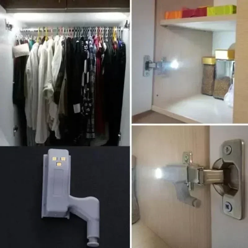 LED ภายในโคมไฟบานพับตู้ไฟ Universal ตู้เสื้อผ้าตู้ประตูเซ็นเซอร์ไฟห้องนอนตู้เสื้อผ้าห้องครัวตู้เสื้อผ้า Night Lights