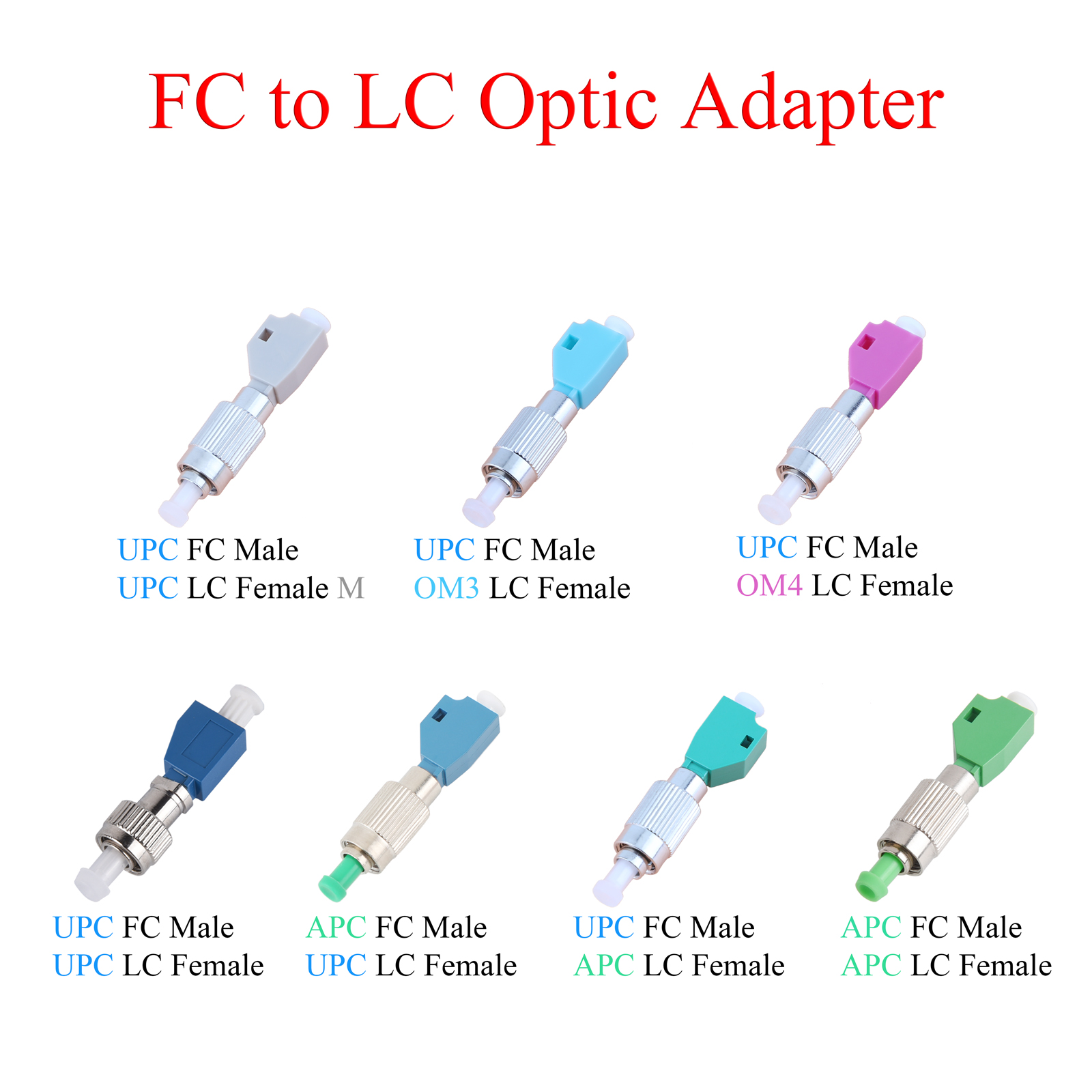 1PCS/2PCS Fiber Optic Single mode Multimode Konverter FC APC/UPC Stecker auf LC UPC/APC/OM3/OM4 Weibliche Adapter Stecker