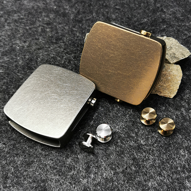 Pure Titanium Roller Leather Automatic Belt Buckle Anti-allergic External Wear Type