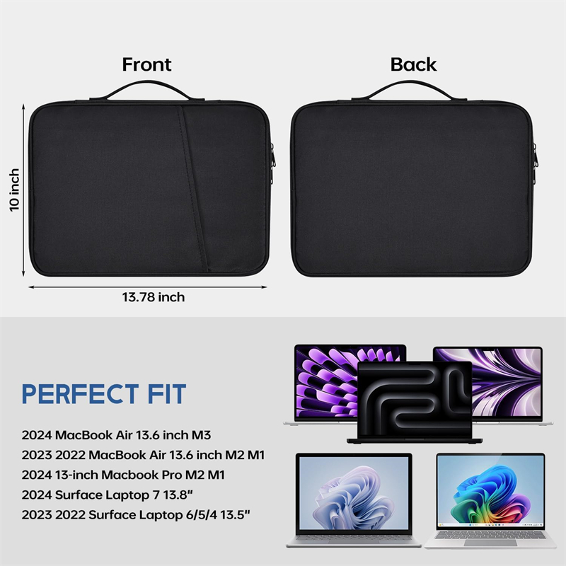 Bolsa con asa impermeable a prueba de golpes, funda para portátil para Macbook Air 11 12 13 13,6 pulgadas M4 M3 M2 Chip Mac, accesorios de cubierta de libro