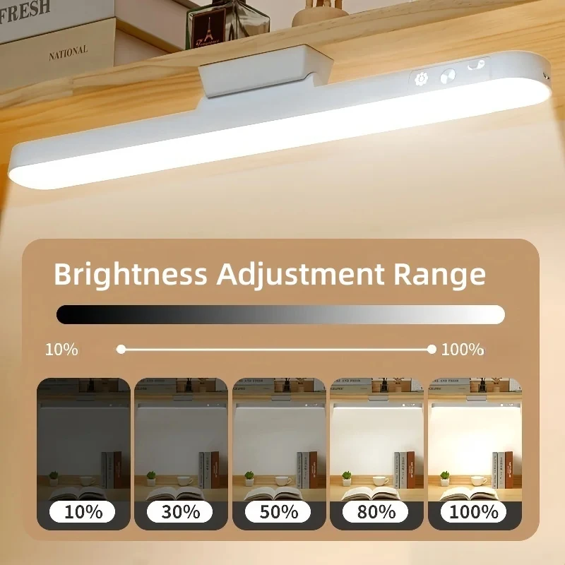 Lampada da tavolo a LED Lampada da scrivania ricaricabile USB a sospensione magnetica Lampada da lettura a 3 colori Luce notturna dimmerabile per armadio armadio