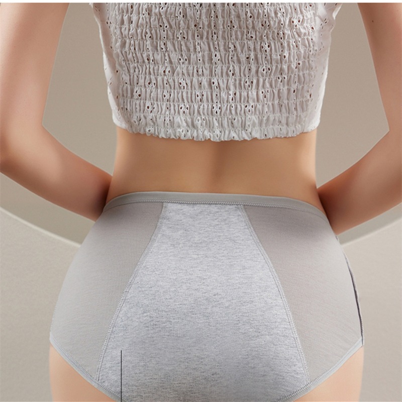 Culotte Menstruelle Taille Haute en Coton, Sous-Vêtement Menstruel