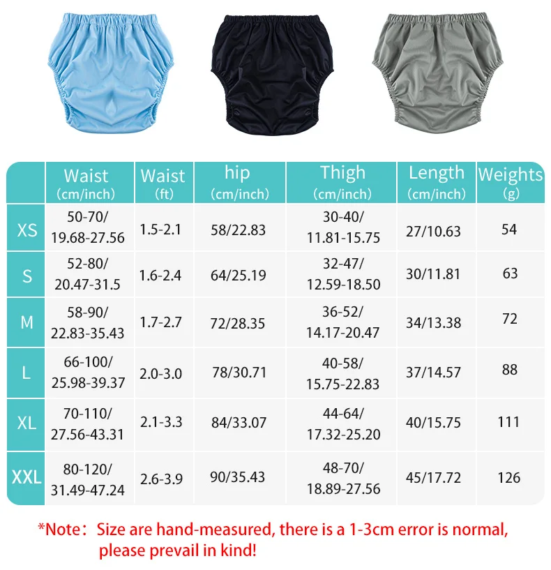 2 Stück weiche TPU-Windelüberzüge für Erwachsene, hohe Taille, einfarbig, Inkontinenz-Slip für Teenager und Erwachsene, waschbare, wiederverwendbare Windel Co