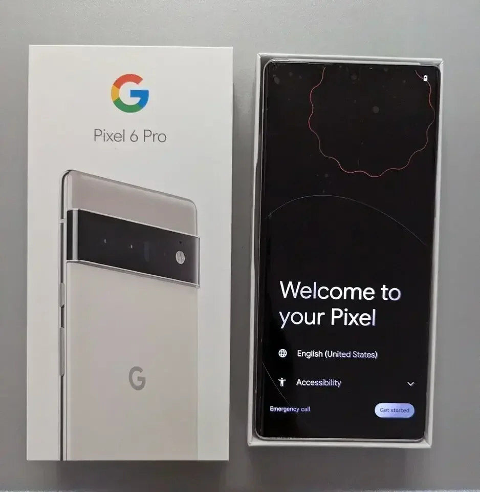 Google Pixel 6 Pro teléfono móvil 128GB/256 ROM 12GB RAM móvil 6,71 "Smartphone Triple 50MP, 48MP y 12MP NFC + funda/Protector de pantalla