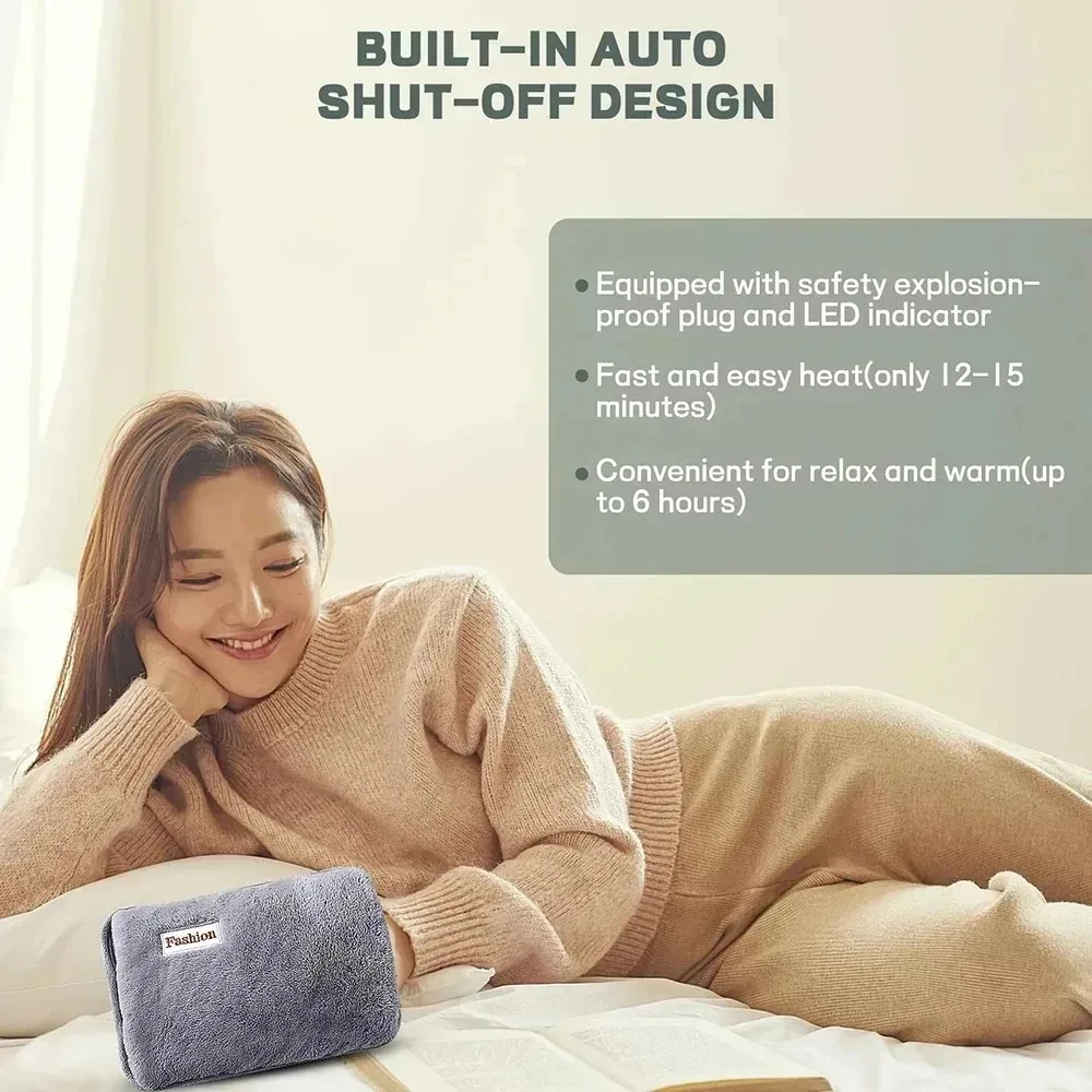 ชาร์จน้ําร้อนขวดน่ารักไฟฟ้ามืออุ่น EU Plug Reusable Hot Compress กระเป๋าเครื่องทําความร้อน Pad กระเป๋ามืออุ่น