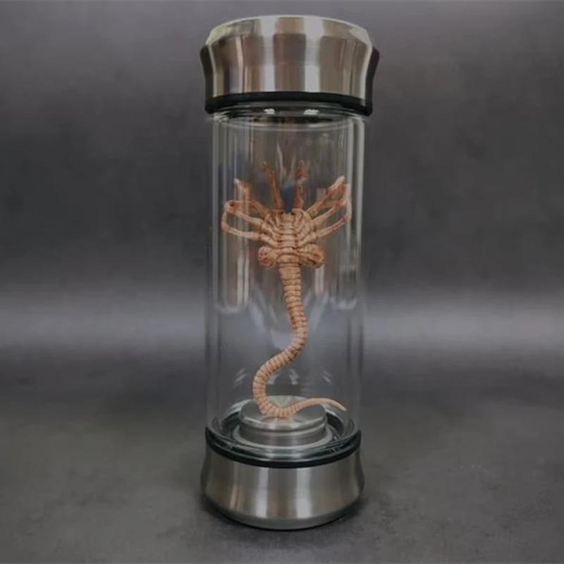 외계인 글로우 항아리 Xenomorph 표본 Facehugger 배아 유리 항아리 영화 복제 복제 홈 장식 데스크탑 공예 조각 장식