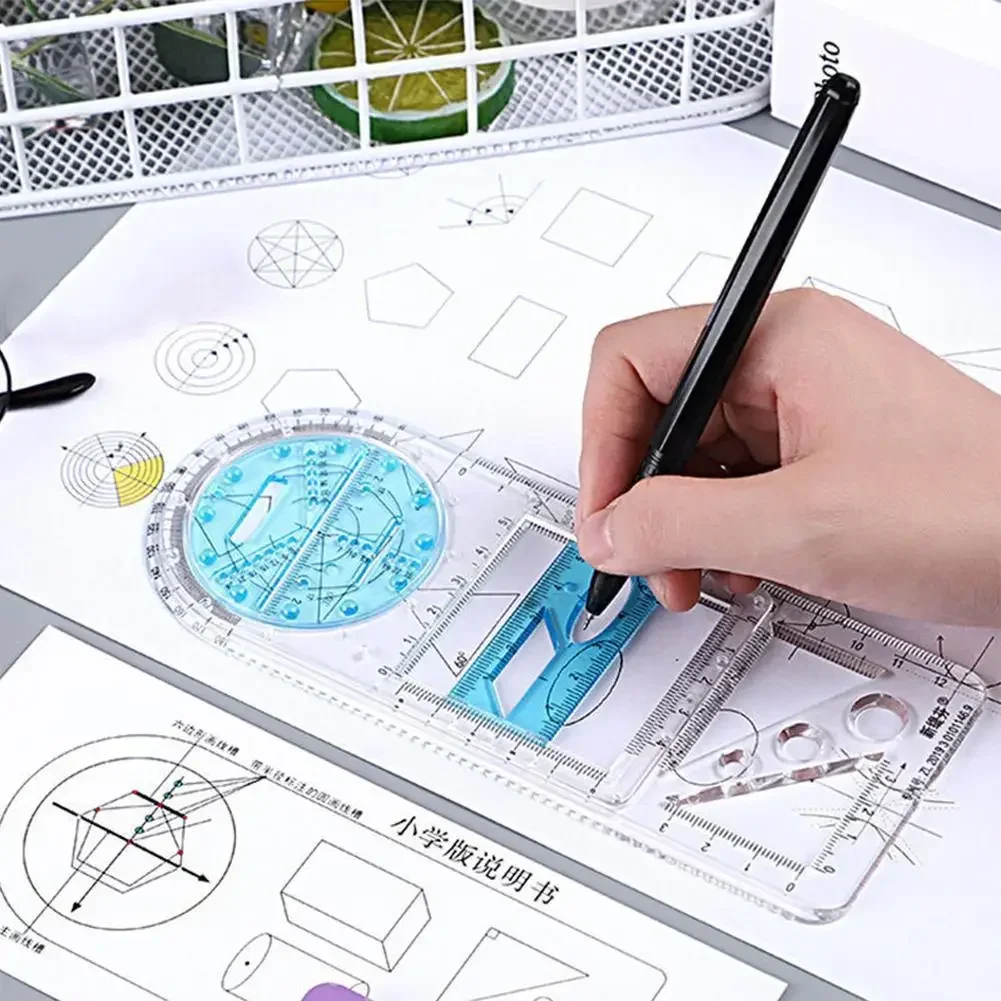 Per la scuola attività scolastiche primarie multifunzionali disegno righello geometrico triangolo righello bussola goniometro set strumento di misurazione