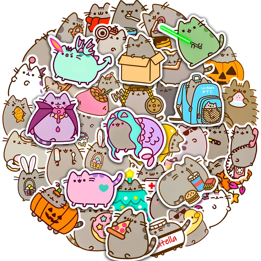 10/30/50/100PCS Cute Kawaii Chunky Cat Stickers Pack Decal Stationery Scrapbook Notebook Phone Diary Graffiti Children's Sticker