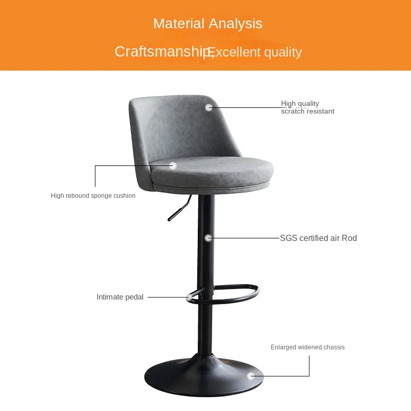 Barstoel Opheffen Roterende Rugleuning Moderne Eenvoudige Luxe En Modieuze Home Bar Stoel Ijzeren Kunst Hoogbenige Stoel