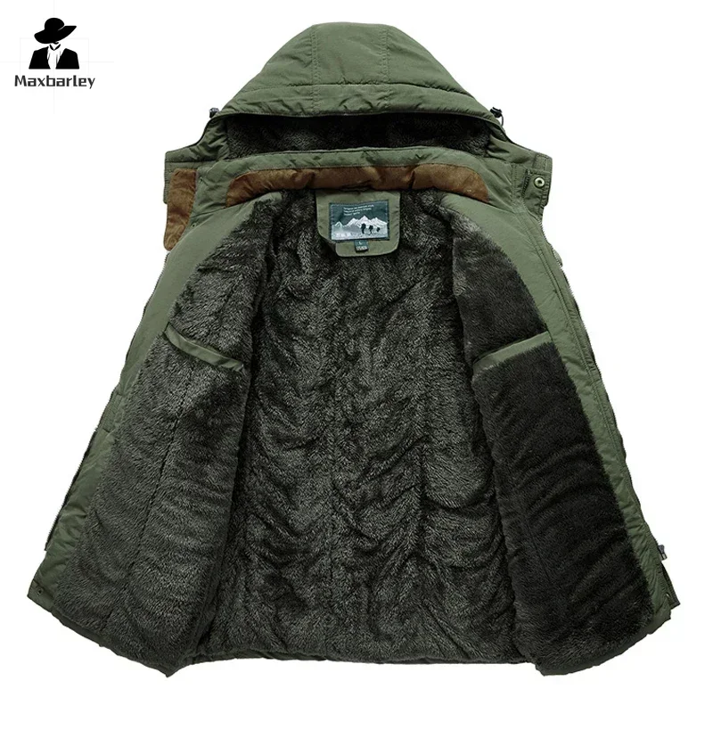 Jaqueta longa casual masculina, casaco acolchoado de algodão quente espessado, casaco com capuz exterior, Parkas à prova de vento, moda, inverno