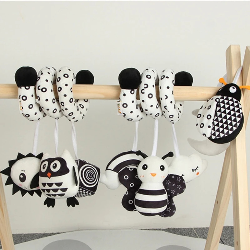 Juguete de cuna infantil suave para recién nacidos, cuna, cama, cochecito, juguete en espiral, asiento de coche, sonajeros educativos, toalla, juguetes para bebés de 0 a 12 meses, nuevo