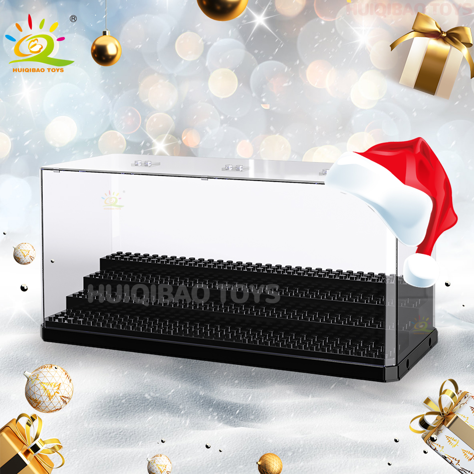 Kerst Stofdichte Figuren Vitrine Box Show Case Voor Model Collectie Bouwstenen Display Box Bricks Speelgoed Volwassen Gift