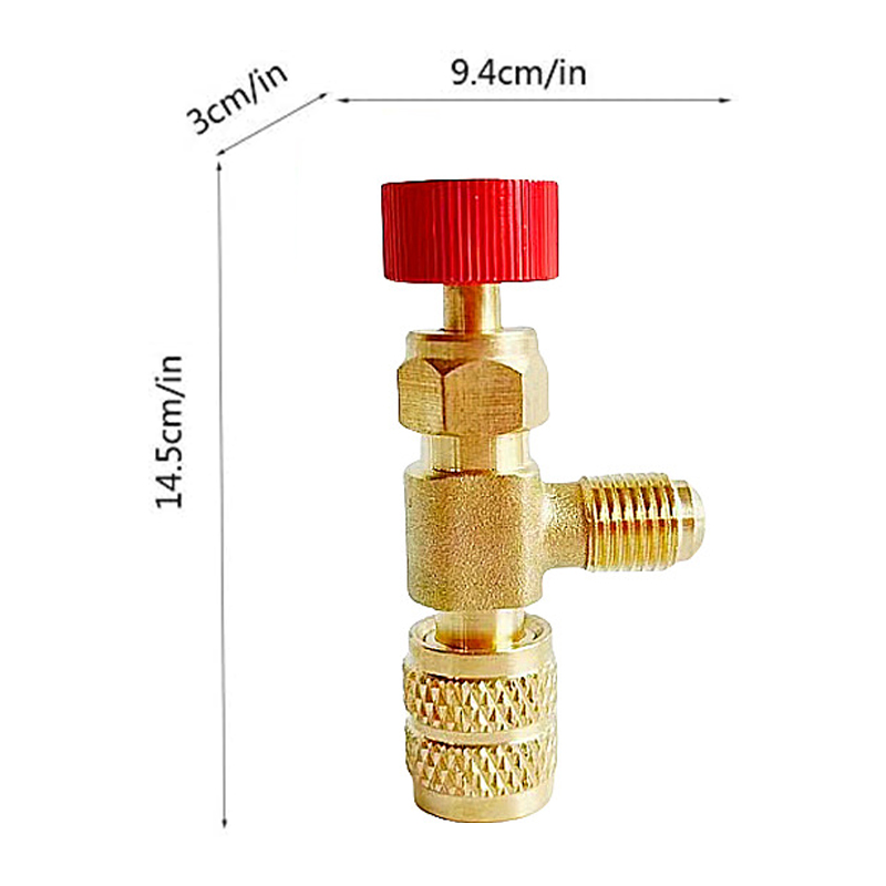 Refrigeration Charging Air Conditioning Adapter For R410A R22 1/4" Liquid Safety Valve Hose R22 Copper Adapter Hand Tool