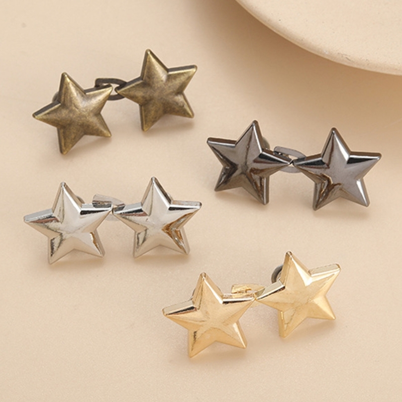 調節可能なウエストベルト,スターシェイプ,ボタン,取り外し可能な合金パンツ,衣服アクセサリー,DIY,1セット