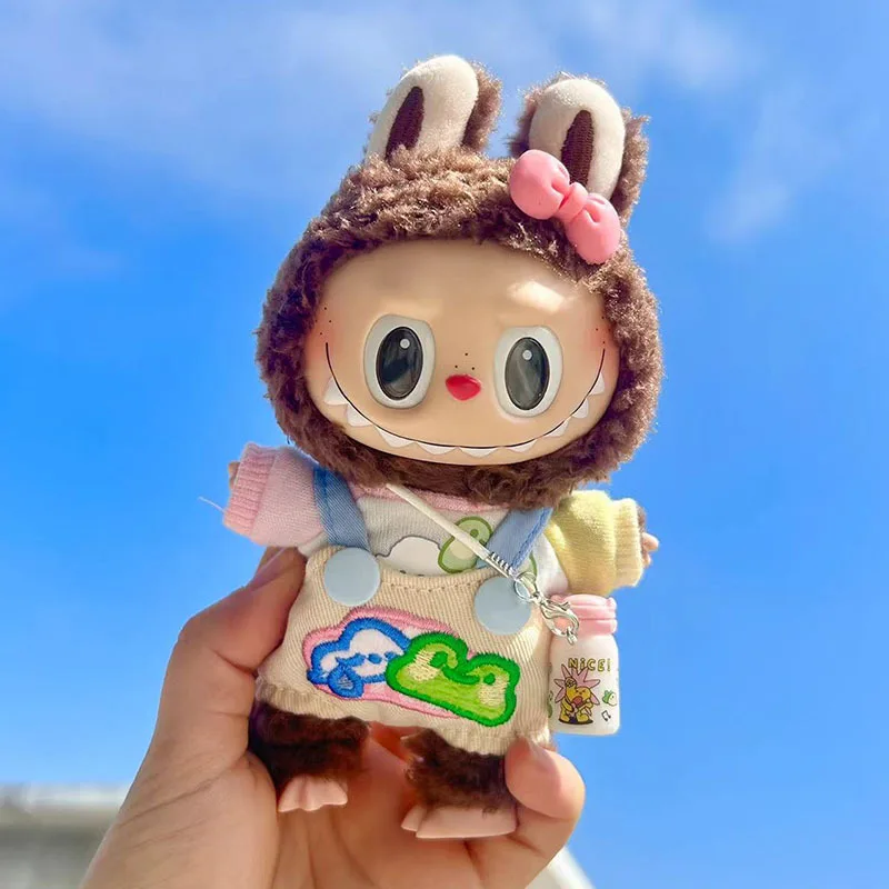 Ropa Mini Labubu de 17cm, Sudadera con capucha de felpa, mono de muñecas Idol, ropa para fanáticos, monos sin accesorios para muñecas para Corea, Kpop Exo
