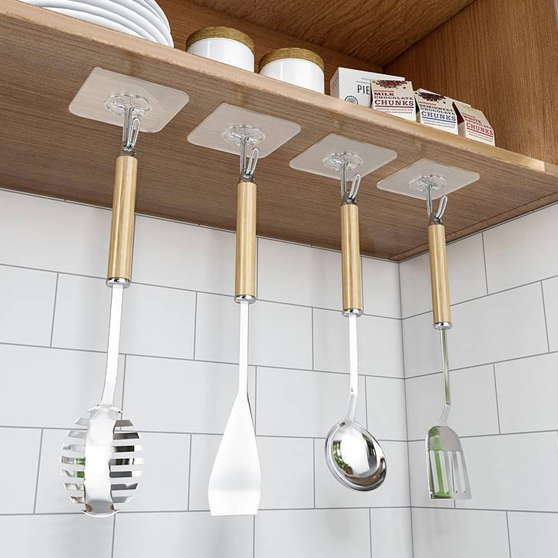 10 Chiếc Trong Suốt Dây Thép Không Gỉ Mạnh Mẽ Tự Dính Móc Chìa Khóa Lưu Trữ Móc Treo Cho Nhà Bếp Cửa Phòng Tắm Treo Tường Đa Năng