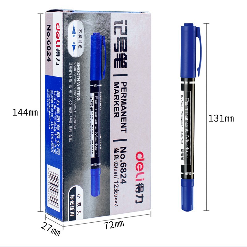 1/3 pièces/ensemble marqueurs permanents à double pointe, pointe Fine, (noir, bleu, rouge) encre, 0.5mm-1mm papier CD verre tissu peinture marquage