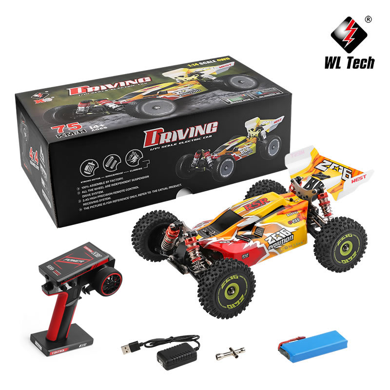 WLtoys 144010 V8 1:14 4WD 75Km/H リモートコントロールドリフト RC レーシングカー高速ブラシレスモーターオフロード車おもちゃキッズギフト