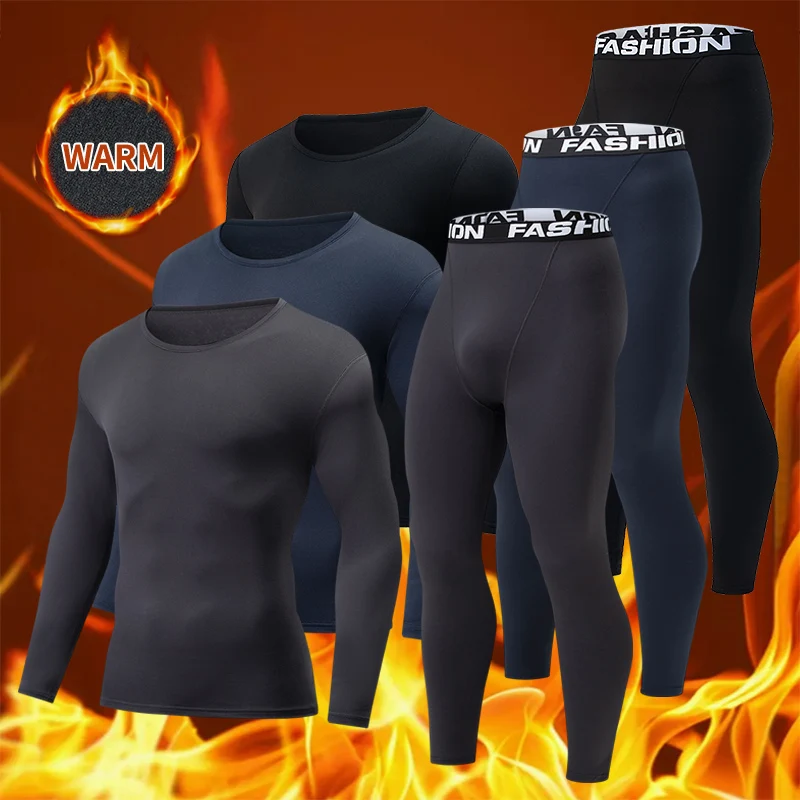 2-teiliges Herbst- und Winter-Einfarbiges, modisches, lässiges Basisset, schmale Passform, Sport, Fitness, langärmelige Hosen, warmes Unterwäsche-Set
