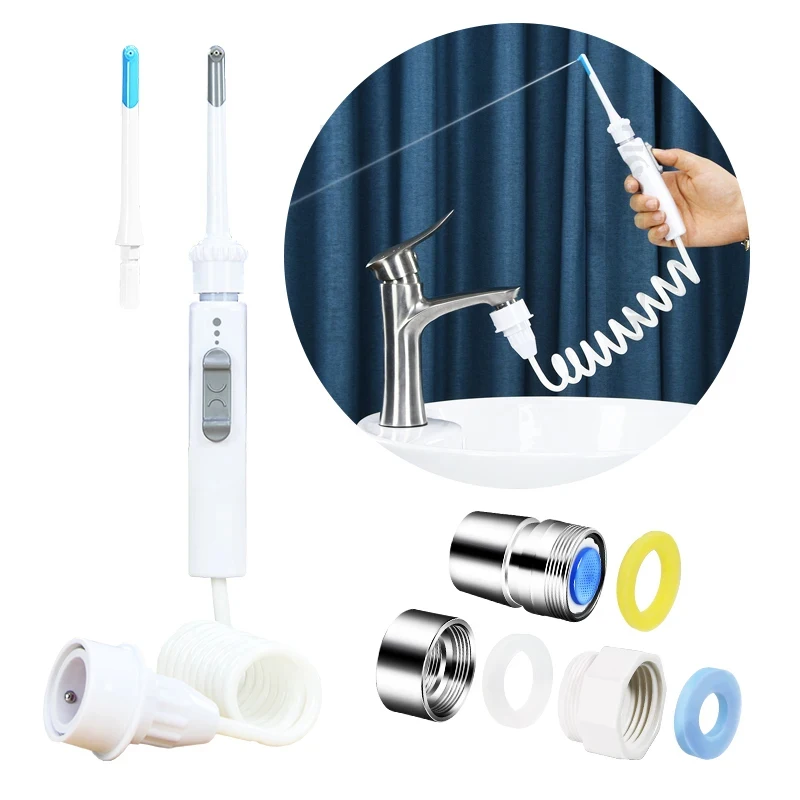 Homfish torneira removível água flosser limpador dental escova de dentes-dispositivo de cuidados orais em casa para limpeza e frescor mais profundos