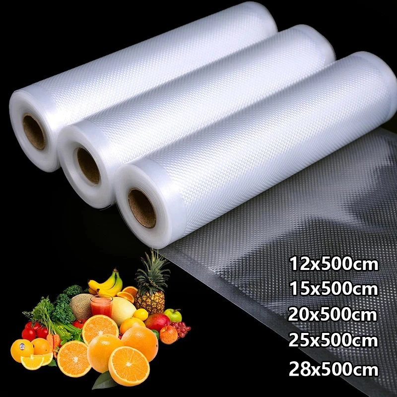 Sacos de vácuo de alimentos para armazenamento sous vide saco de embalagem para aferidor a vácuo carne frutas legumes 500cm/rolo